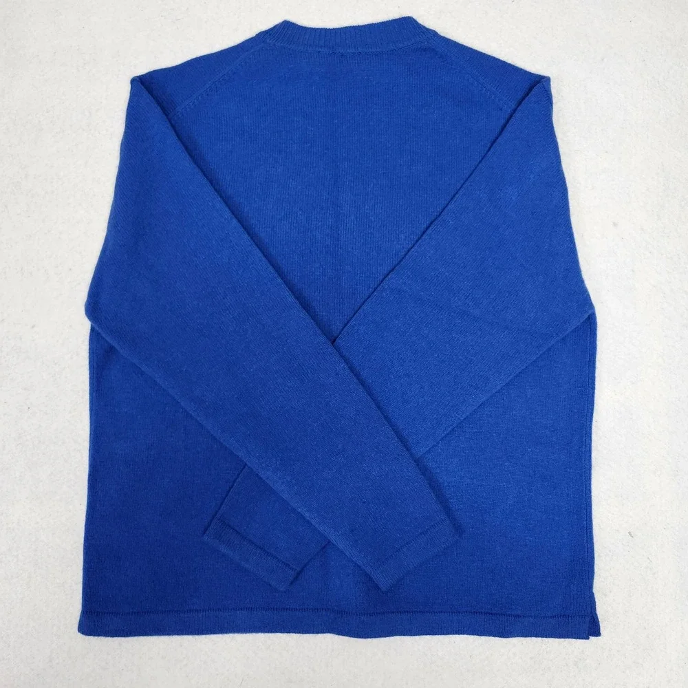 Vintage 90s GAP 100% Lambswool Sweater Cobalt Blue Crewneck Knit Pullover Y2K M